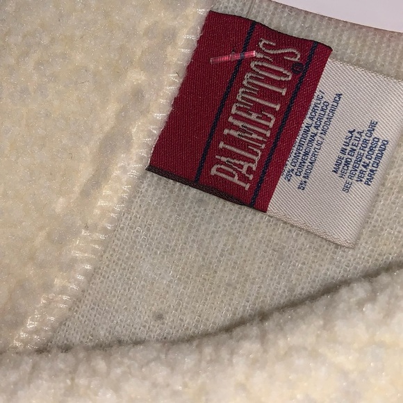 Vintage argyle fuzzy cropped cream jacket 90s collar full zip classic Y2K M boho - Picture 2 of 3